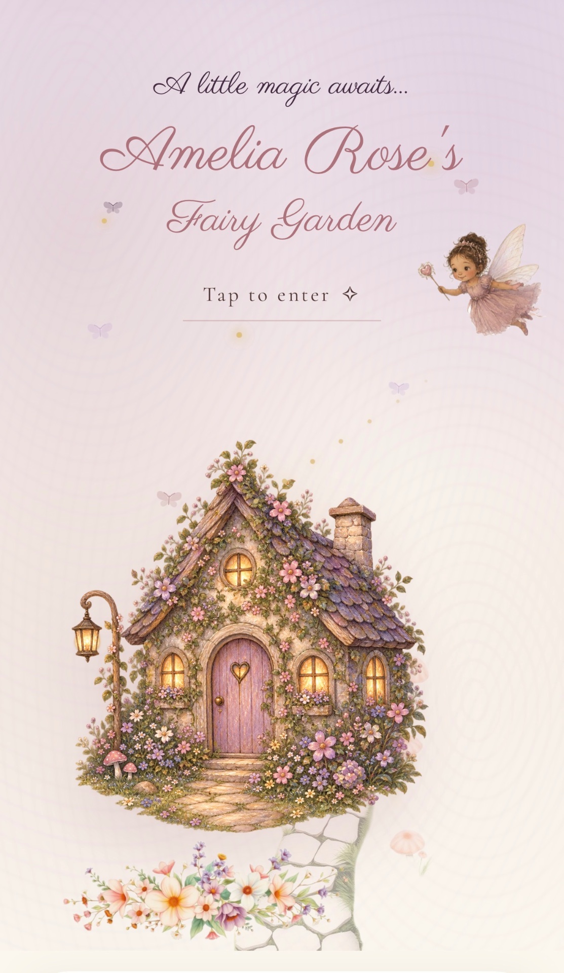 Amelia's Fairy Garden, Interactive invitation website